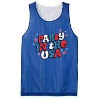 Party In The Usa Retro Patriotic Distressed Gift Mesh Reversible Basketball Jersey Tank