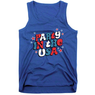 Party In The Usa Retro Patriotic Distressed Gift Tank Top