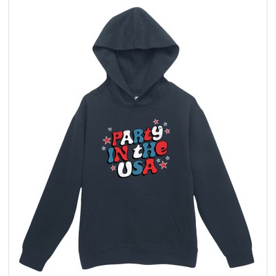 Party In The Usa Retro Patriotic Distressed Gift Urban Pullover Hoodie