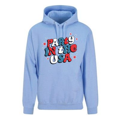 Party In The Usa Retro Patriotic Distressed Gift Unisex Surf Hoodie