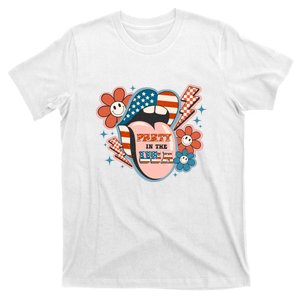 Party In The USA Happy Sexy Lips American Flag 4th Of July T-Shirt