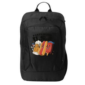 Party In The USA Hot Dog And Beer Funny City Backpack