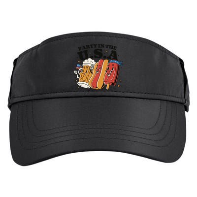 Party In The USA Hot Dog And Beer Funny Adult Drive Performance Visor