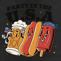 Party In The USA Hot Dog And Beer Funny Adult Drive Performance Visor