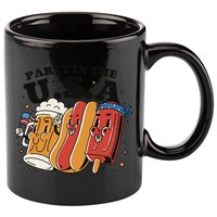 Party In The USA Hot Dog And Beer Funny 11oz C Handle Ceramic Mug