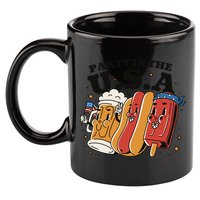 Party In The USA Hot Dog And Beer Funny 11oz C Handle Ceramic Mug