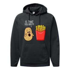 Potato Is That You Bro Funny French Fries Performance Fleece Hoodie