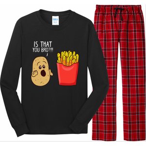 Potato Is That You Bro Funny French Fries Long Sleeve Pajama Set