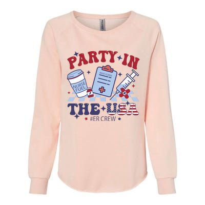 Party In The Usa Er Crew Nurse Womens California Wash Sweatshirt