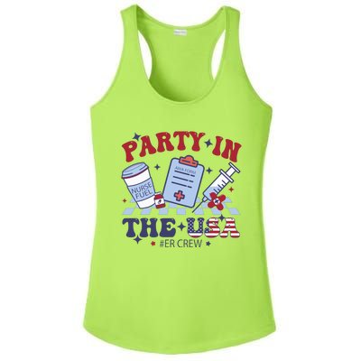 Party In The Usa Er Crew Nurse Ladies PosiCharge Competitor Racerback Tank