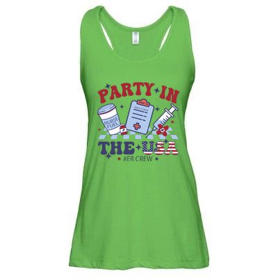 Party In The Usa Er Crew Nurse Ladies Essential Flowy Tank