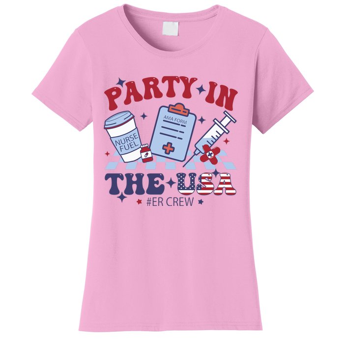 Party In The Usa Er Crew Nurse Women's T-Shirt