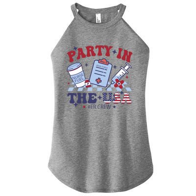 Party In The Usa Er Crew Nurse Women’s Perfect Tri Rocker Tank