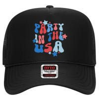 Party In The USA American Flag 4th Of July  High Crown Mesh Back Trucker Hat