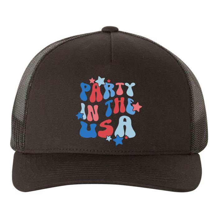 Party In The USA American Flag 4th Of July  Yupoong Adult 5-Panel Trucker Hat