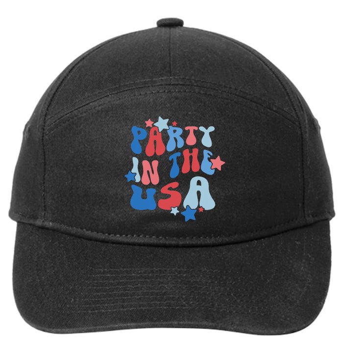 Party In The USA American Flag 4th Of July  7-Panel Snapback Hat