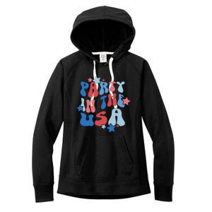 Party In The USA American Flag 4th Of July  Women's Fleece Hoodie