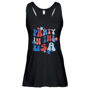 Party In The USA American Flag 4th Of July  Ladies Essential Flowy Tank