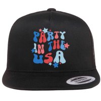 Party In The USA American Flag 4th Of July  Flat Bill Trucker Hat