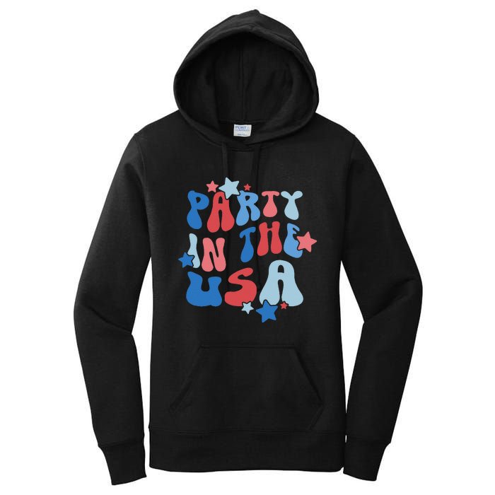 Party In The USA American Flag 4th Of July  Women's Pullover Hoodie