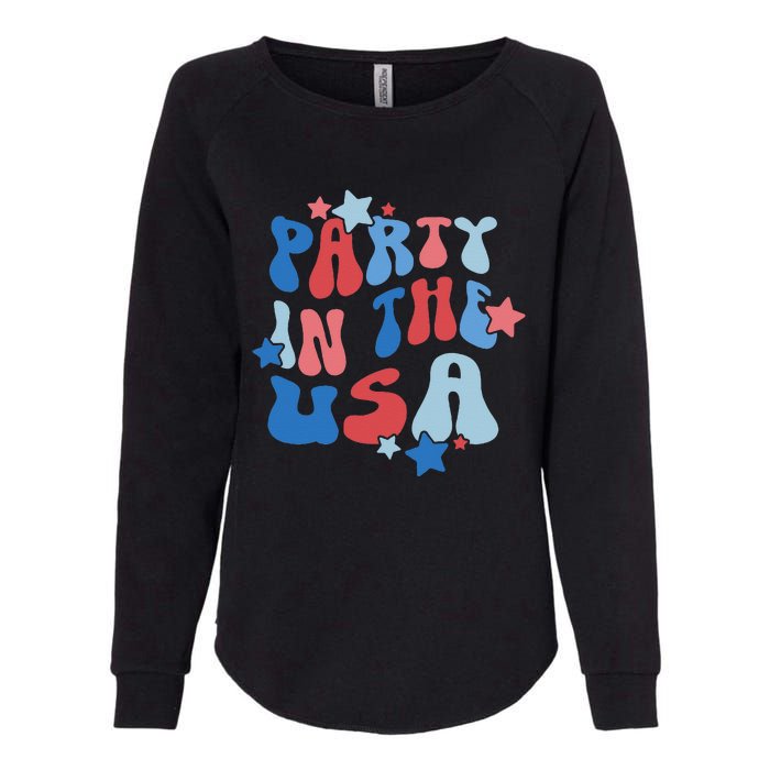 Party In The USA American Flag 4th Of July  Womens California Wash Sweatshirt