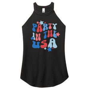 Party In The USA American Flag 4th Of July  Women's Perfect Tri Rocker Tank