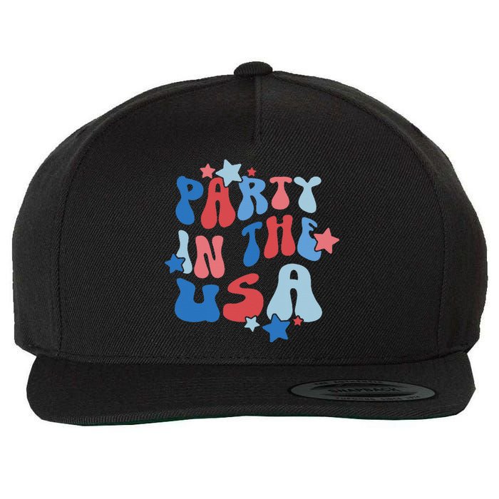 Party In The USA American Flag 4th Of July  Wool Snapback Cap