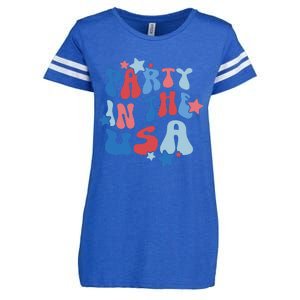 Party In The USA American Flag 4th Of July  Enza Ladies Jersey Football T-Shirt