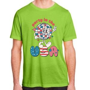 Party In The USA Retro 4th Of July Groovy Patriotic Fourth Of July Adult ChromaSoft Performance T-Shirt