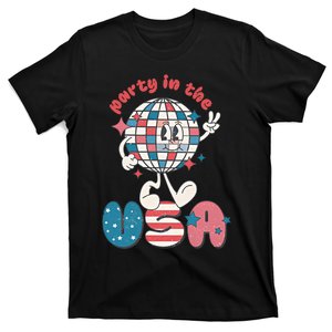 Party In The USA Retro 4th Of July Groovy Patriotic Fourth Of July T-Shirt