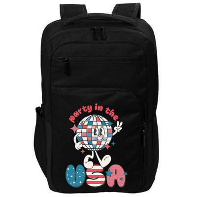 Party In The USA Retro 4th Of July Groovy Patriotic Fourth Of July Impact Tech Backpack