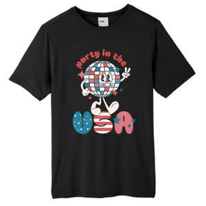 Party In The USA Retro 4th Of July Groovy Patriotic Fourth Of July Tall Fusion ChromaSoft Performance T-Shirt