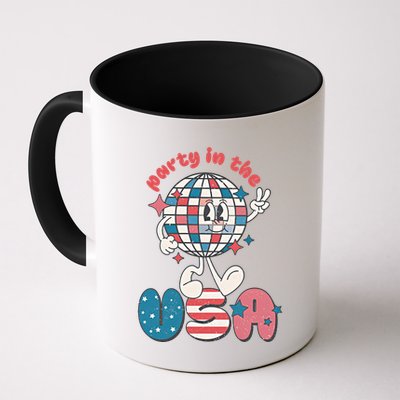 Party In The USA Retro 4th Of July Groovy Patriotic Fourth Of July Mug