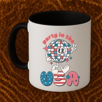 Party In The USA Retro 4th Of July Groovy Patriotic Fourth Of July Mug