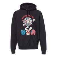 Party In The USA Retro 4th Of July Groovy Patriotic Fourth Of July Premium Hoodie