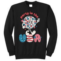 Party In The USA Retro 4th Of July Groovy Patriotic Fourth Of July Tall Sweatshirt