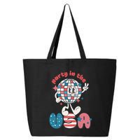 Party In The USA Retro 4th Of July Groovy Patriotic Fourth Of July 25L Jumbo Tote