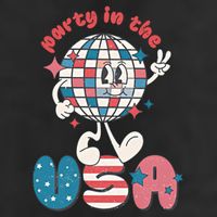 Party In The USA Retro 4th Of July Groovy Patriotic Fourth Of July 25L Jumbo Tote