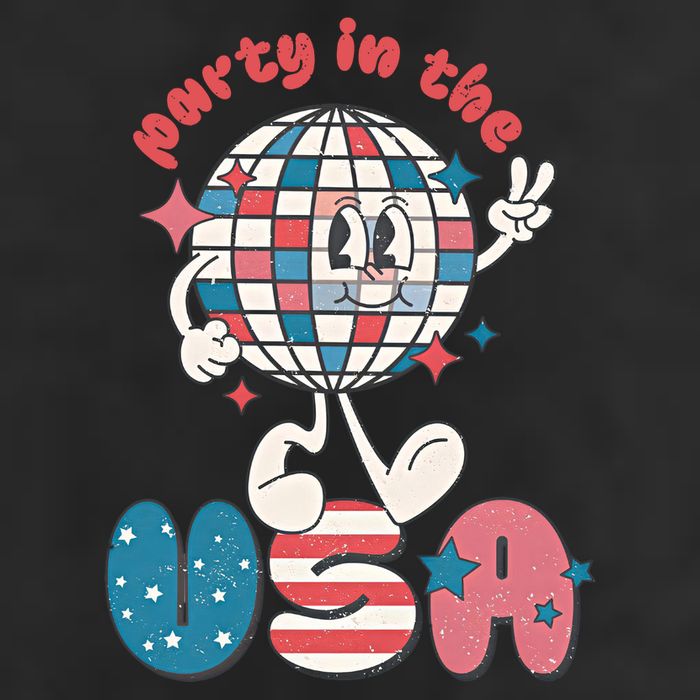 Party In The USA Retro 4th Of July Groovy Patriotic Fourth Of July 25L Jumbo Tote