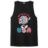 Party In The USA Retro 4th Of July Groovy Patriotic Fourth Of July PosiCharge Competitor Tank