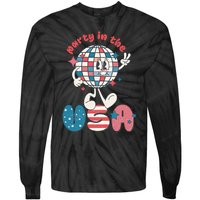 Party In The USA Retro 4th Of July Groovy Patriotic Fourth Of July Tie-Dye Long Sleeve Shirt