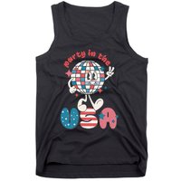 Party In The USA Retro 4th Of July Groovy Patriotic Fourth Of July Tank Top