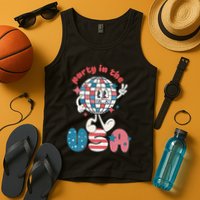 Party In The USA Retro 4th Of July Groovy Patriotic Fourth Of July Tank Top