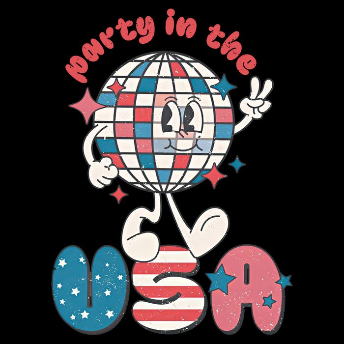Party In The USA Retro 4th Of July Groovy Patriotic Fourth Of July Wool Snapback Cap