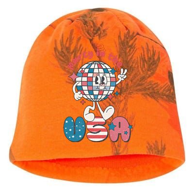 Party In The USA Retro 4th Of July Groovy Patriotic Fourth Of July Kati - Camo Knit Beanie