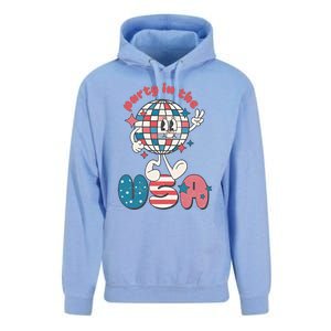 Party In The USA Retro 4th Of July Groovy Patriotic Fourth Of July Unisex Surf Hoodie