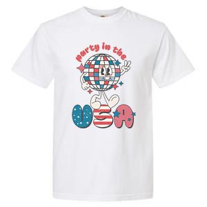 Party In The USA Retro 4th Of July Groovy Patriotic Fourth Of July Garment-Dyed Heavyweight T-Shirt