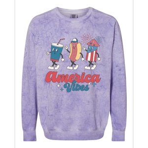 Party In The Usa Hot Dog Love USA Funny Fourth Of July Gift Colorblast Crewneck Sweatshirt