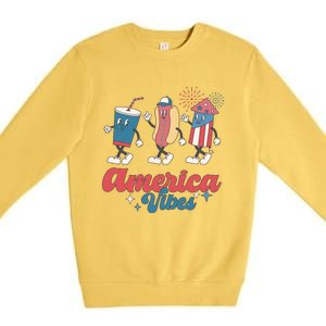 Party In The Usa Hot Dog Love USA Funny Fourth Of July Gift Premium Crewneck Sweatshirt