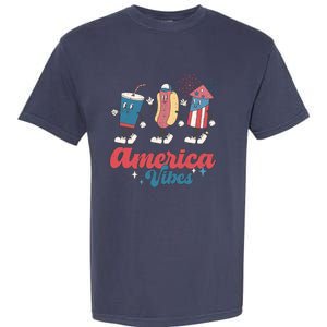 Party In The Usa Hot Dog Love USA Funny Fourth Of July Gift Garment-Dyed Heavyweight T-Shirt